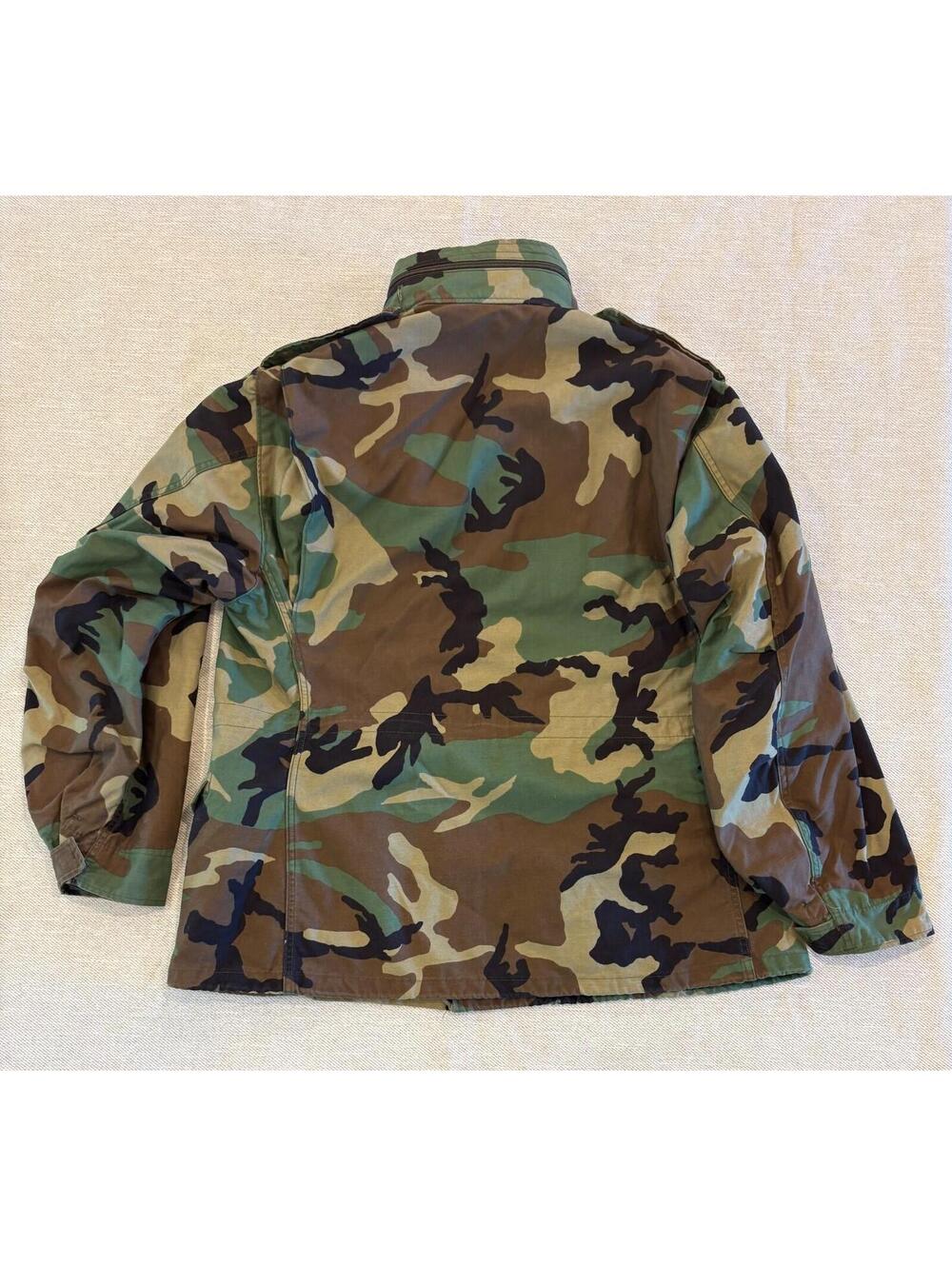 Vtg 1999 M-65 Field Jacket US Military Woodland Camo Large Regular Golden Mfg Co - Picture 2 of 12